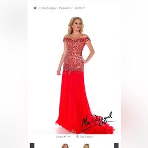 MACDUGGAL RED EVENING GOWN